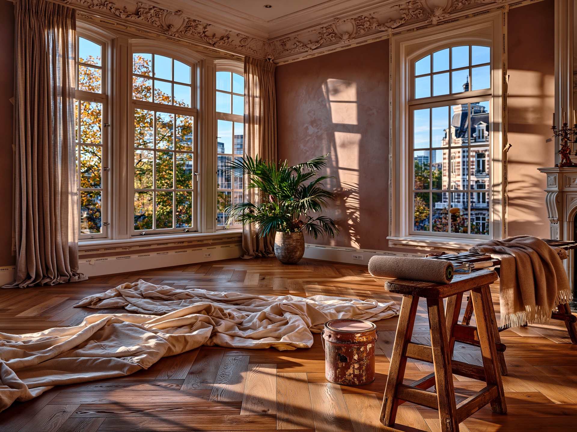 Voorbereiding — ondergrond vlakmaken en primeren in residentieel interieur