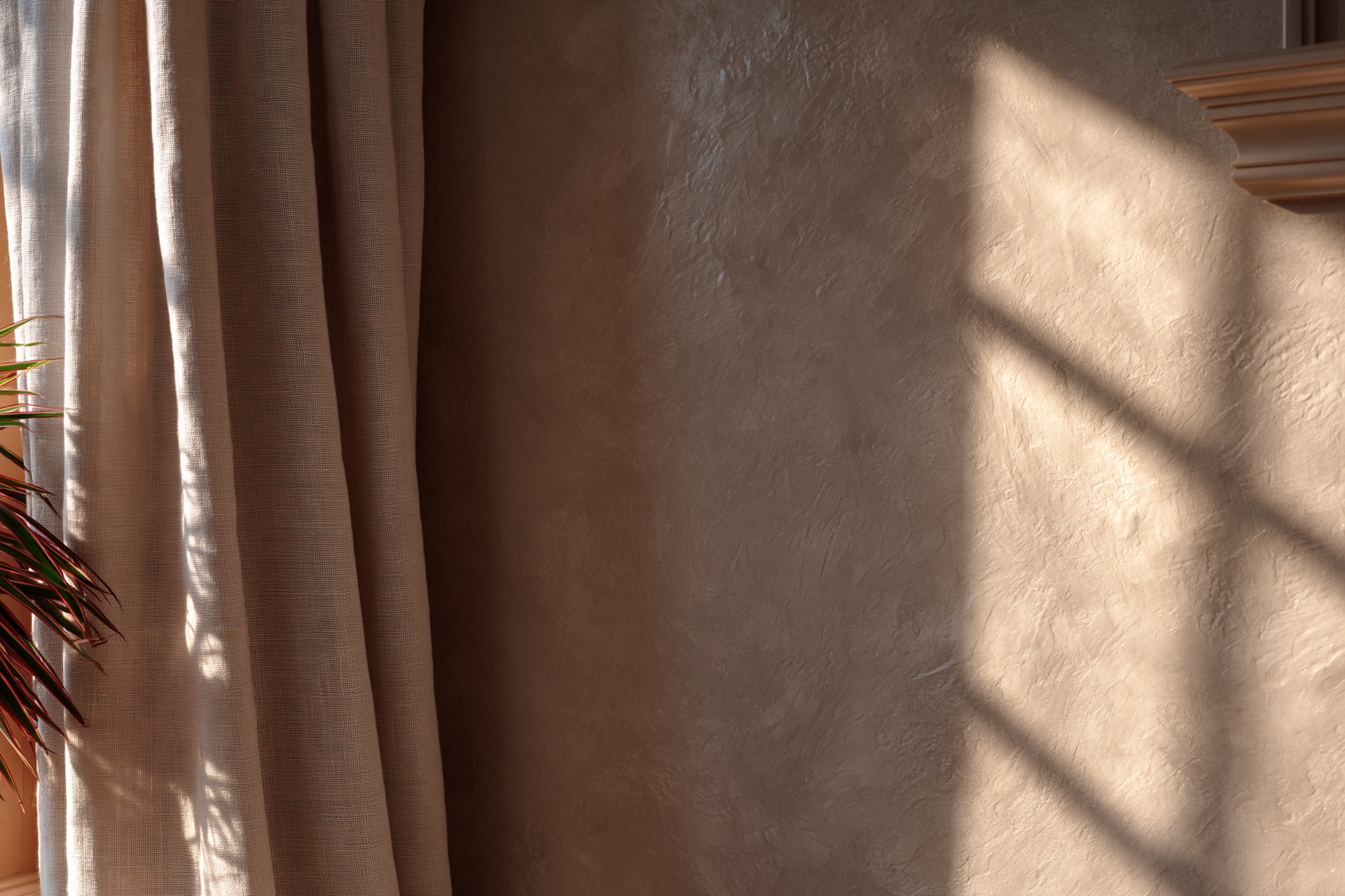 Venetian Plaster marmerlook wand met natuurlijke lichtval en diepe nerven