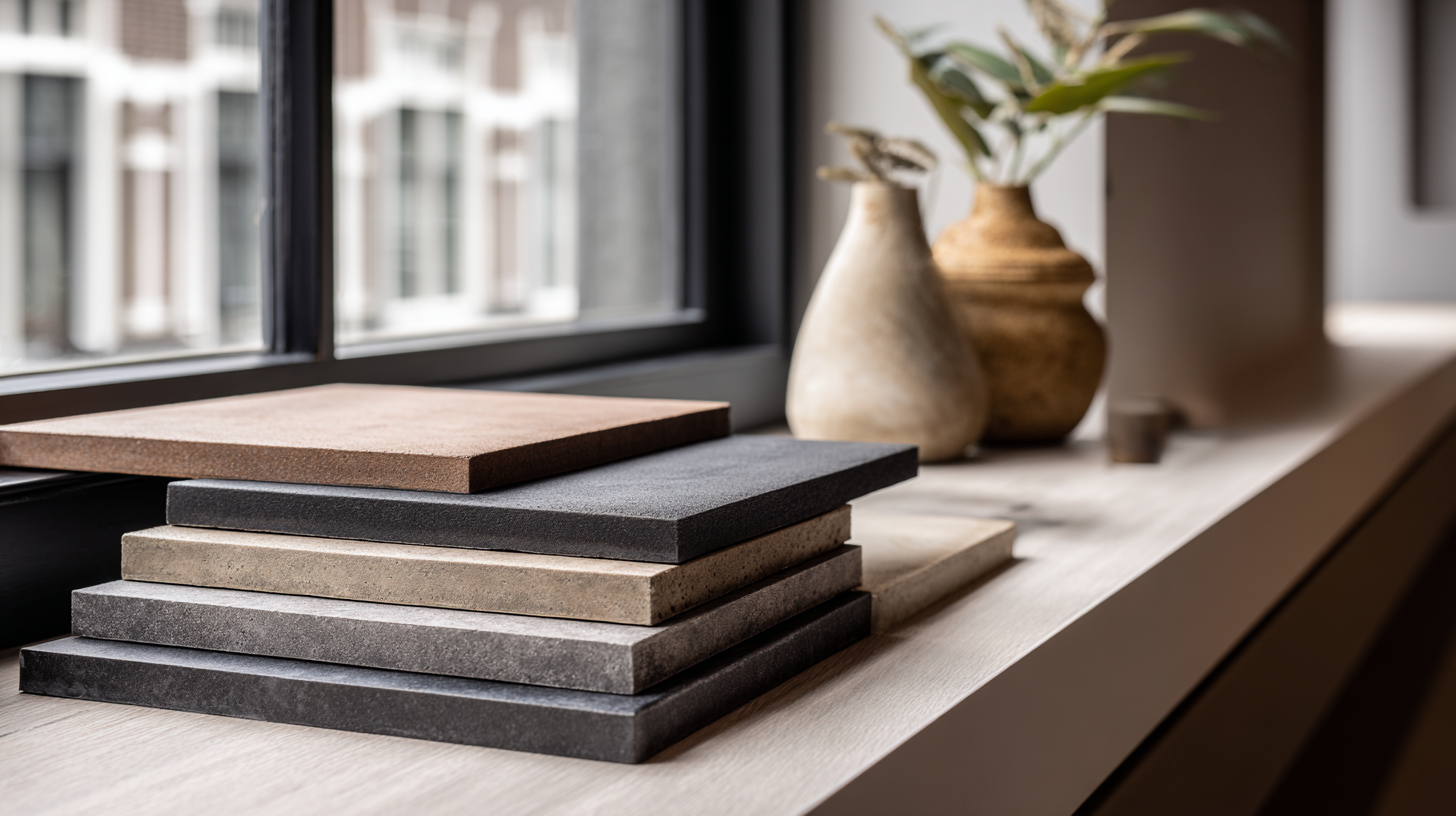 Showroom Hands of Luxury met Venetian Plaster stalen in verschillende kleuren